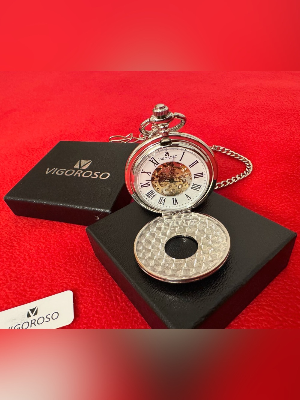 Pocket Watch "ARTWORKS-DOUBLE HUNTER - VIGOROSO" Silver Color Mechanical